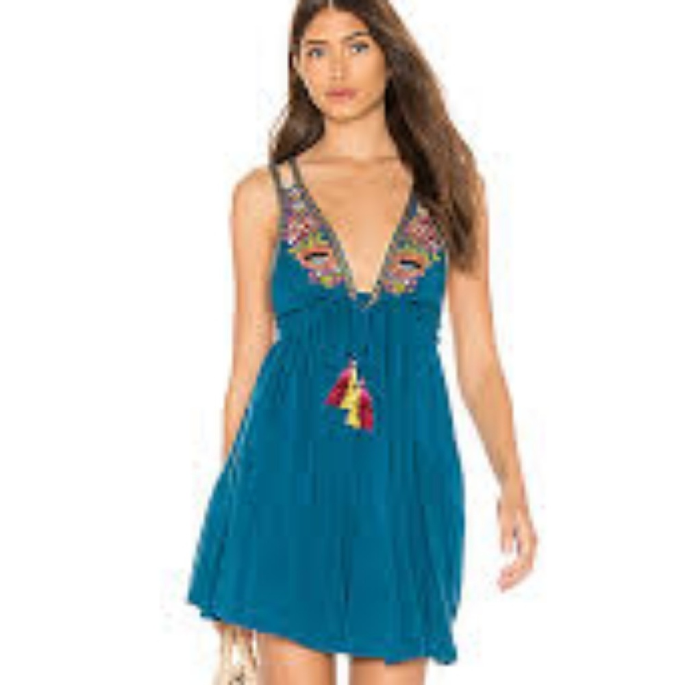 Free People Lover's Cove halter mini dress size M